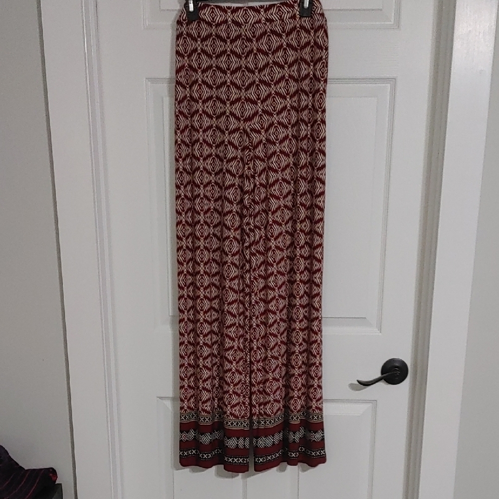 Plus Size High Waisted Palazzo Pants size 14/16W Burgundy Business Casual EUC - Picture 5 of 7